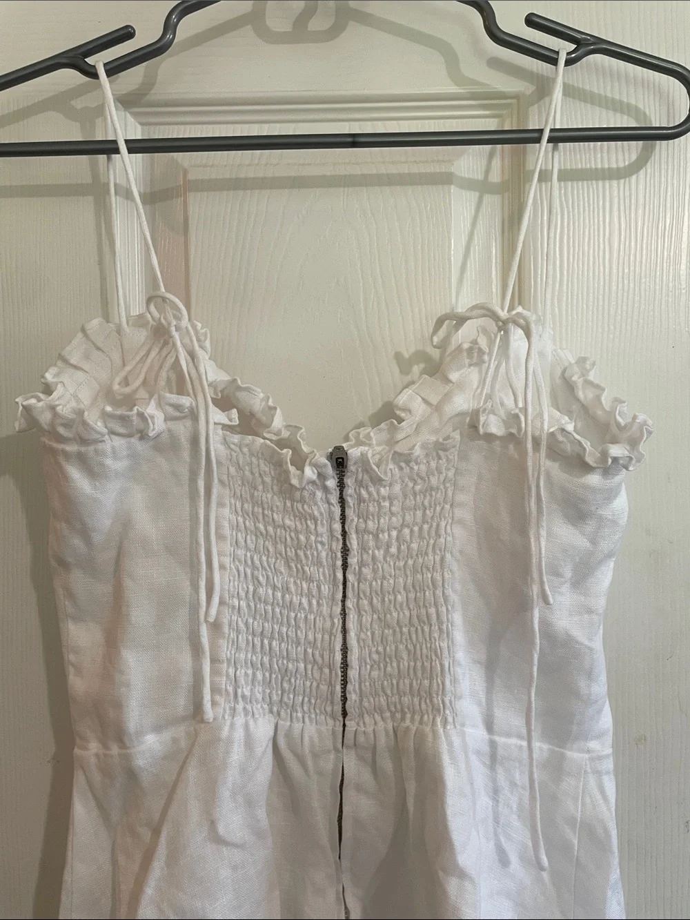 Reformation- Andie Linen White Slip Dress - Picture 5 of 10